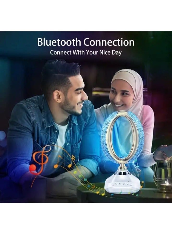 ZAMZIN Quran Speaker Desk Lamp – Rechargeable LED Table Lamp with 7-Color Ambient Light, Adjustable Brightness, Wireless Control, Ideal for Home, Office, and Islamic Gift Use - Image 4
